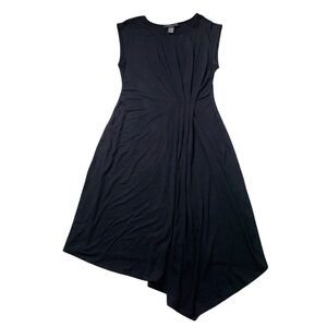 GRACE touched side asymmetrical little black dress - small